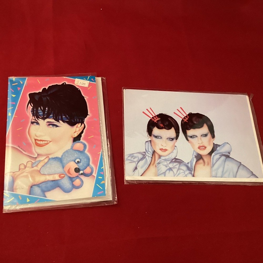Two vintage NWT 1980s greetings cards